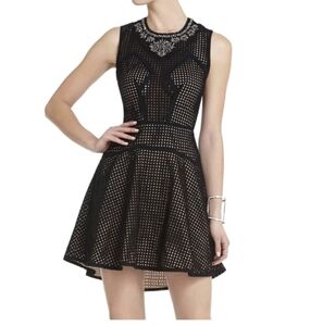 Bcbgmaxazria Serina Sleeveless Eyelet Dress  Runway Catalog Black Size 2